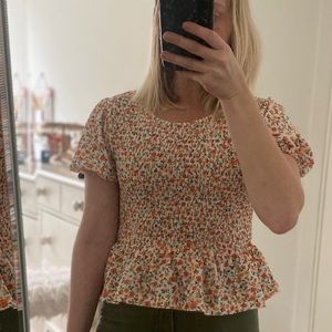 Blu Pepper (Vici Collection) Floral Peplum Top